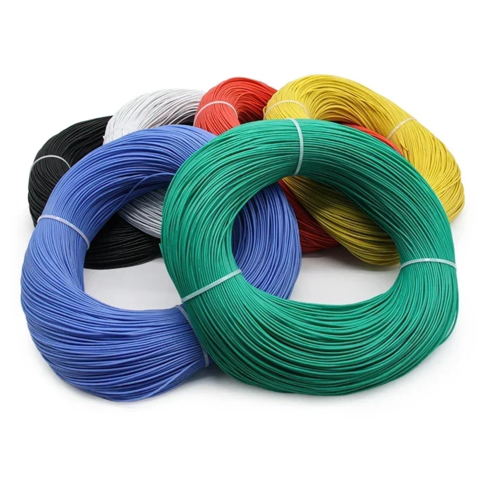 Cables eléctricos 5/10/50 m 30 28 26 24 22 20 18 16AWG (verde; 10 metros; 22 AWG)