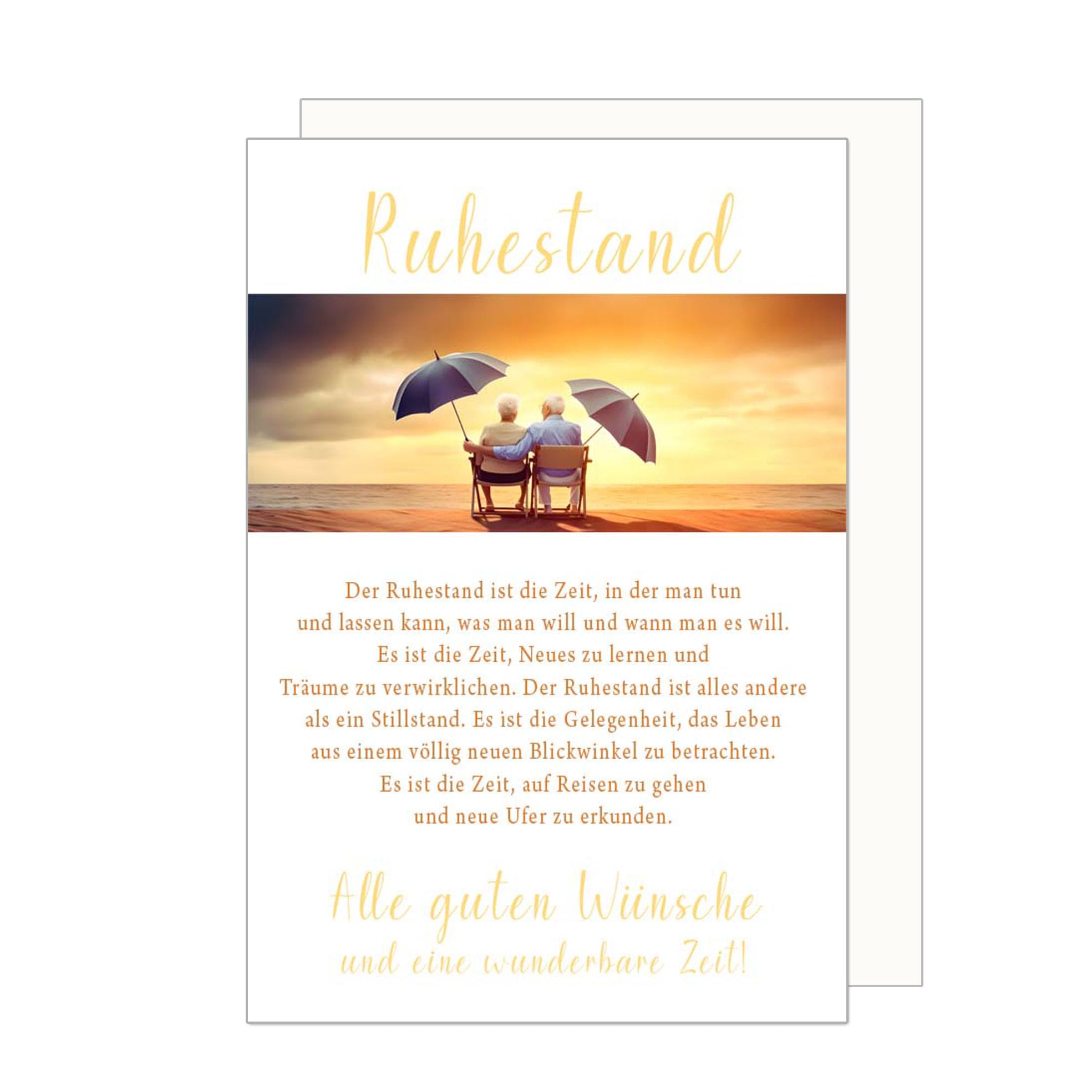 Premium Ruhestandskarte Quadratisch 14,5x14,5 Cm Mit Umschlag - Lustiger Spruch Für Kollegen