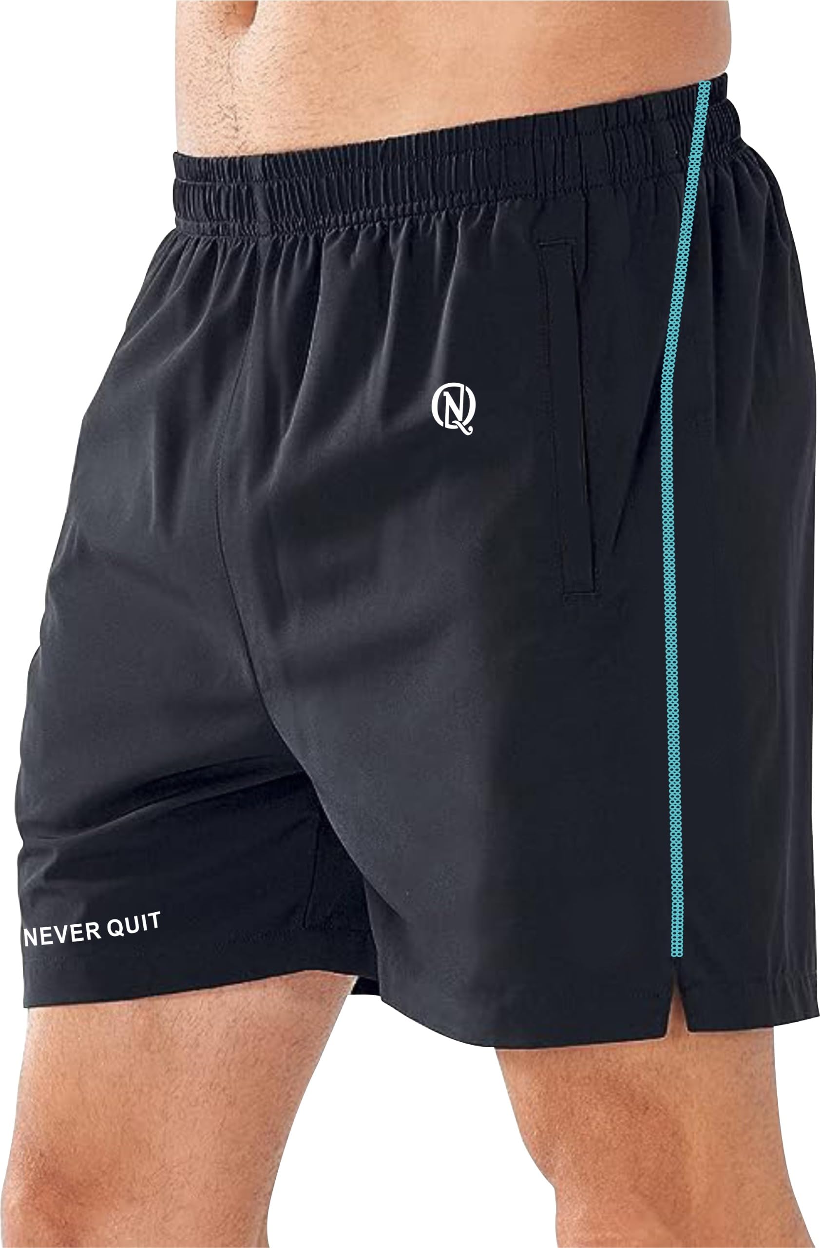 NEVER QUIT Men Shorts || Shorts for Men || Men Gym Shorts || Men's Outdoor Quick Dry Lightweight Sports Shorts 2 Zipper Pockets-picture-40