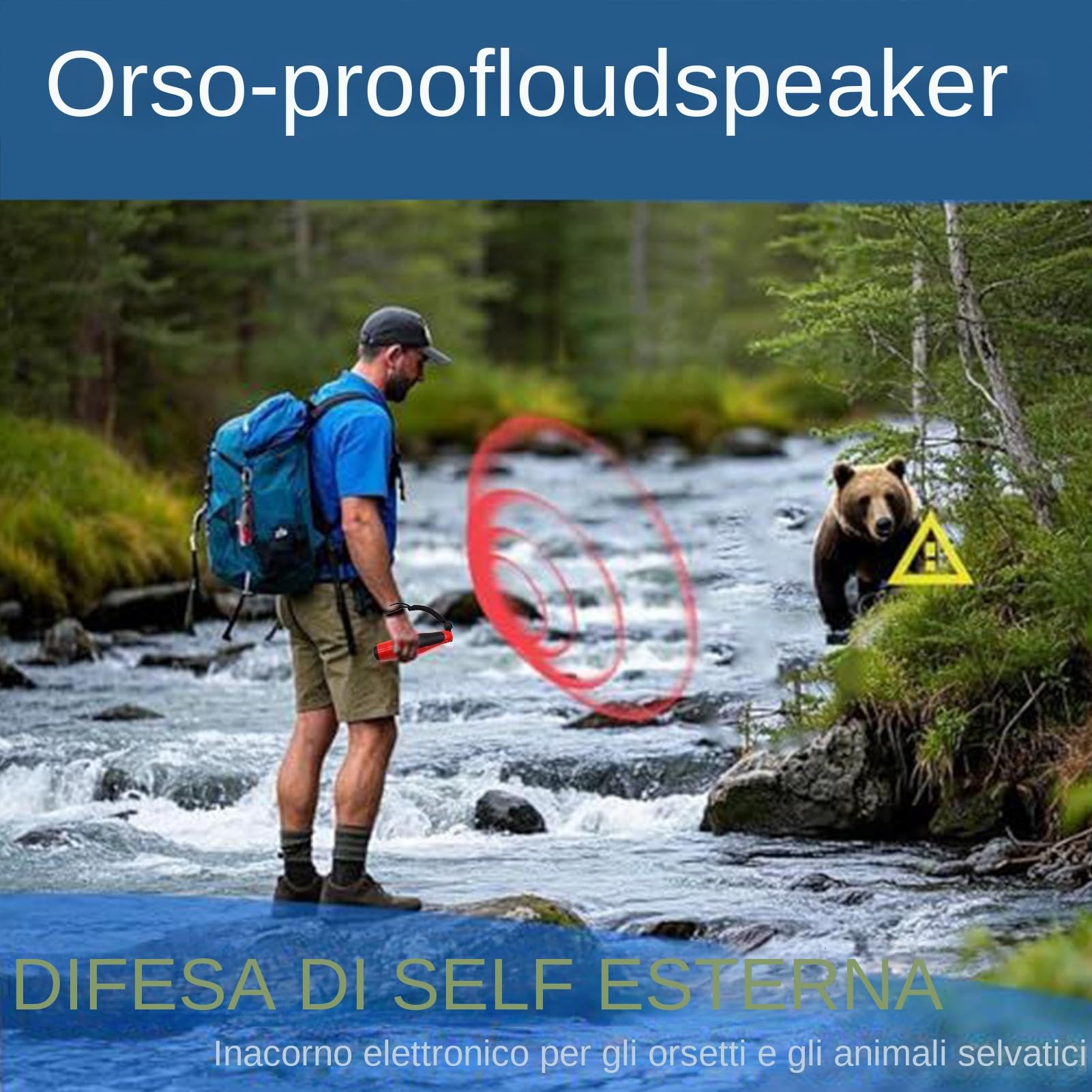 Anti Orso per Escursioni,Fischietto Elettronico da 125dB | Prodotti Di Protezione Anti Orso Per Campeggio | per Escursionismo Campeggio Sopravvivenza e Eventi