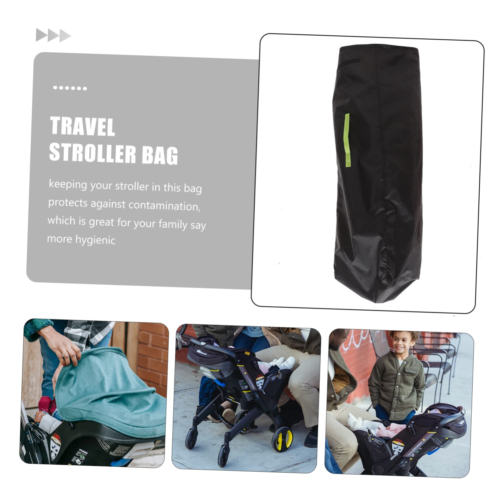 BESTonZON Borsa per Carrozzina Pieghevole per Viaggio e Gate Check | Tessuto Oxford Nero, Protezione Idrorepellente, Accesso Pratico e Trasporto Comodo