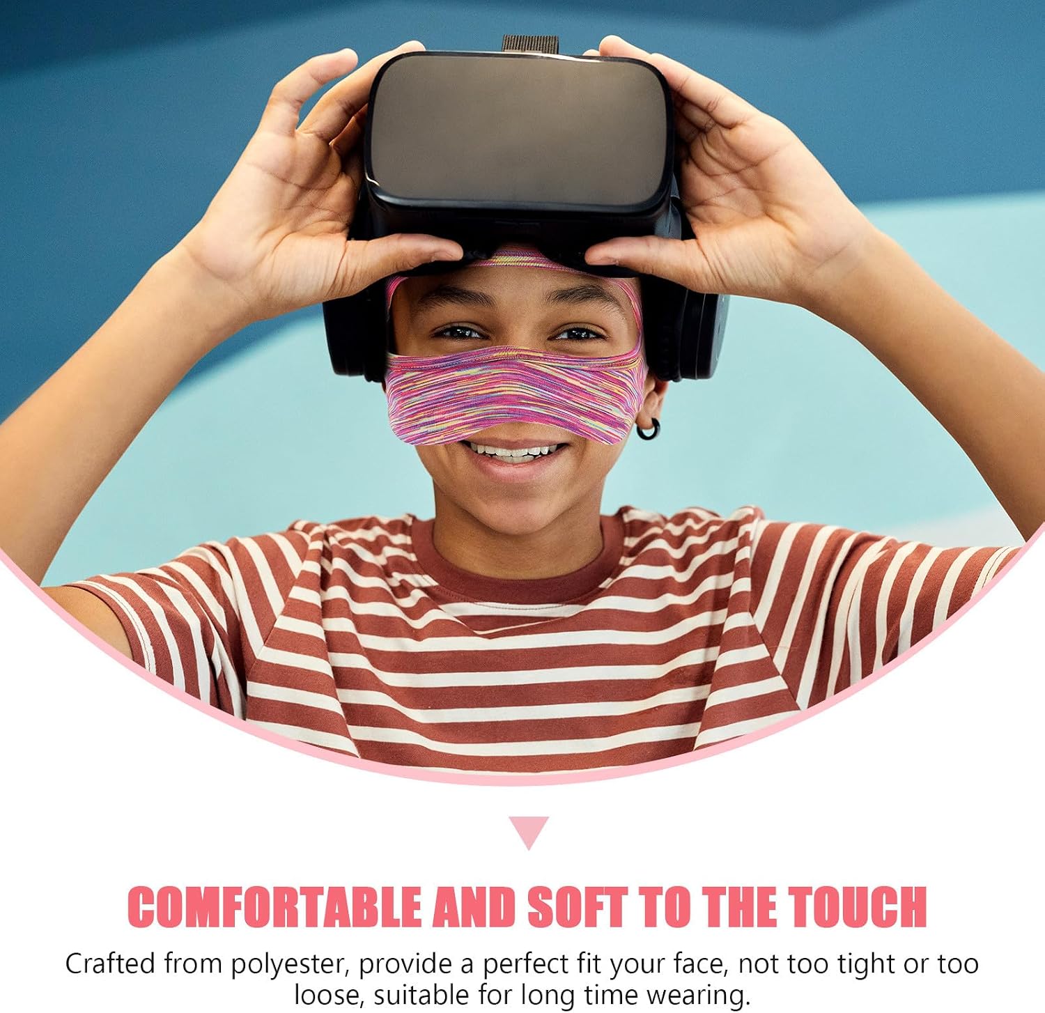 LABRIMP VR Eye Mask Cover Quick-Drying Sweat Band for VR Headset Breathable Padding Compatible Virtual Reality Headsets Comfortable Face Cushion Purple
