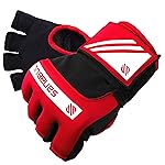 Sanabul Gel Boxing Hand Wraps for Men & Women Muay Thai MMA Kickboxing Quick Wraps Boxing Inner Gloves Wrist Knuckle Protection, Red/White, S/M