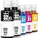 Printer Ink 31 32XL Compatible with HP Smart Tank Plus 555 Printers, Ink 31 32 XL for Smart Tank 5105 5106 5107 5108 7005 7006 7605 7305 7306 455 515 519 530 530 558 559 570 655 670 750 790 Printer