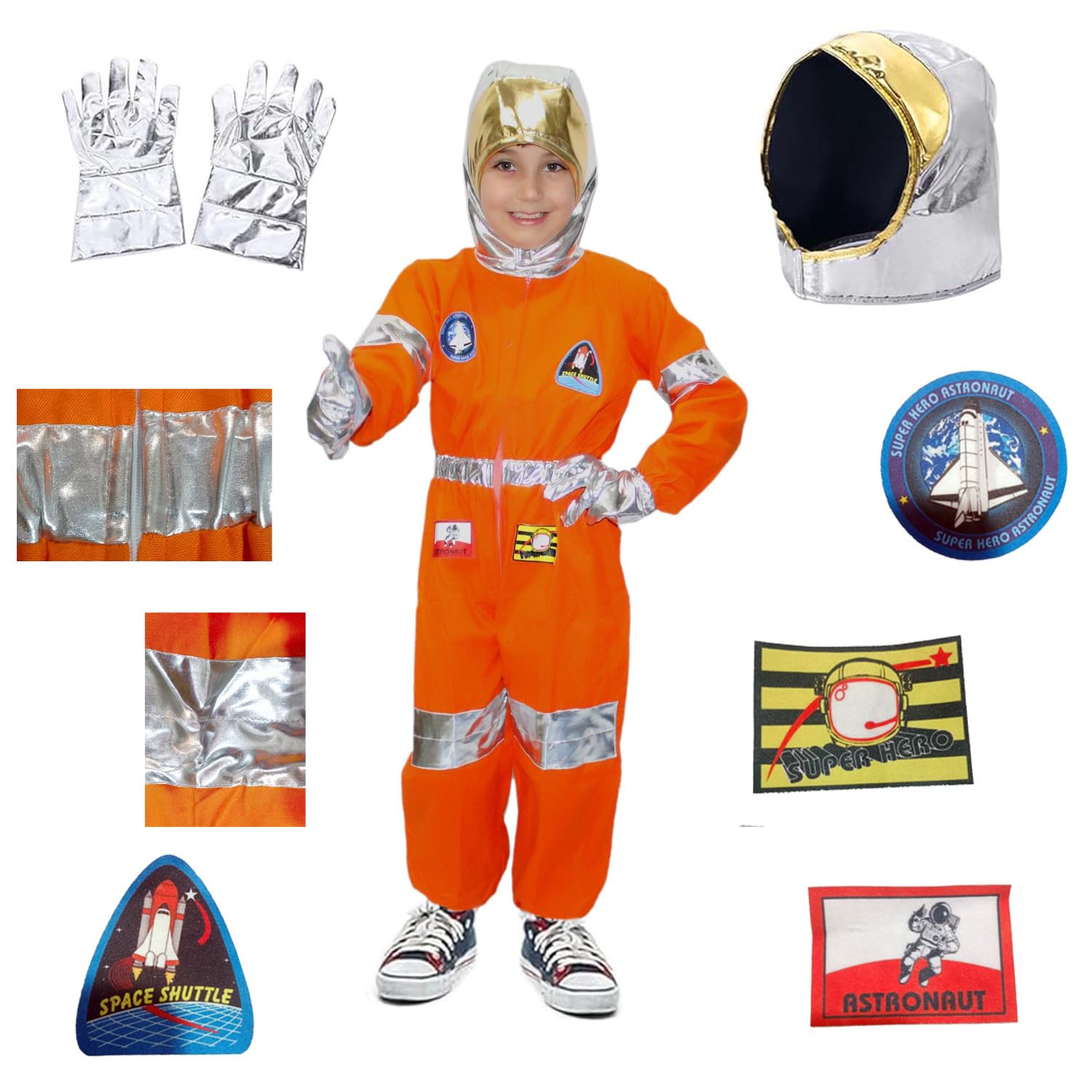 Kaku Fancy Dresses Polyester Space Astronaut Cosplay Costume -Orange, 5-6 Years, For Boys & Girls (B07V38MSLD) Amazon Price History, Amazon Price Tracker
