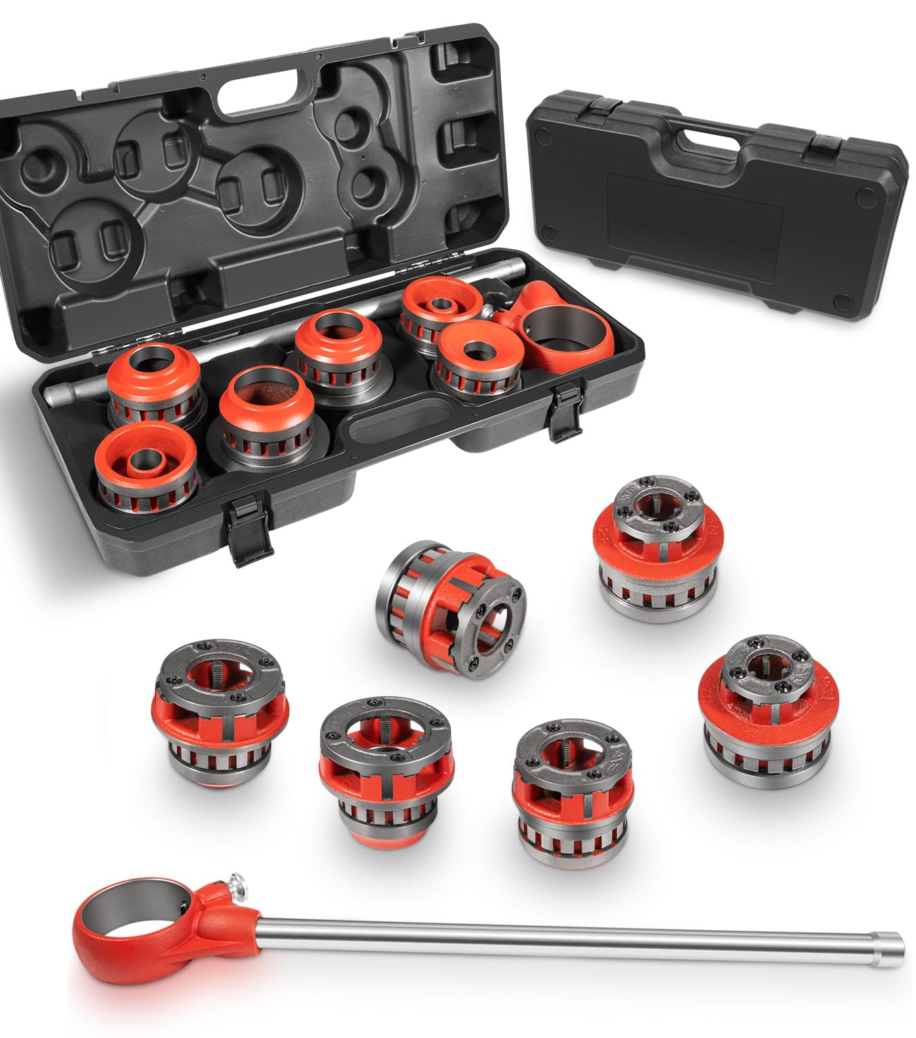 36475 12-R Manual Exposed Ratchet Pipe Threader Kit with 6