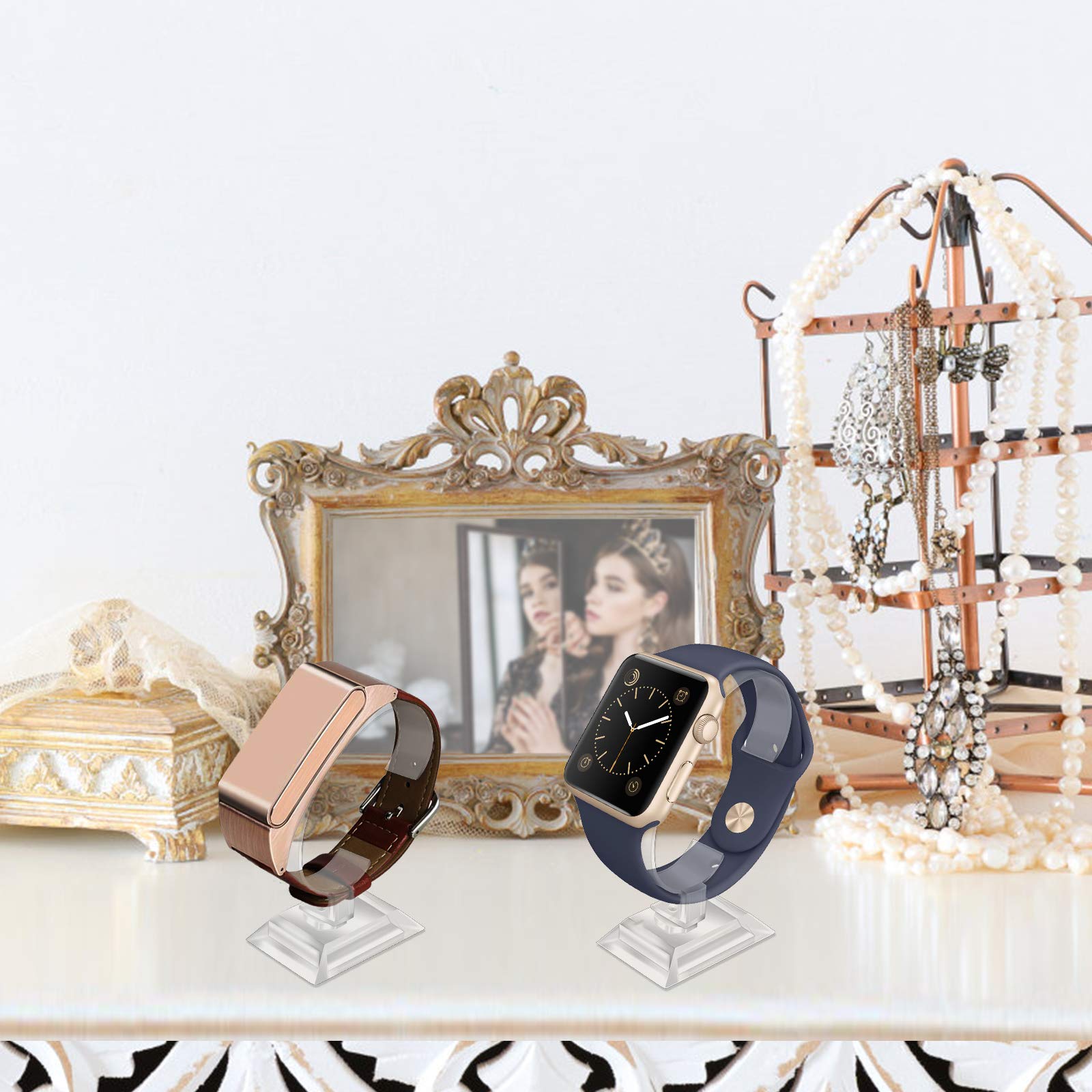Présentoir à Montre en Acrylique 4 Pcs Supports de Montre