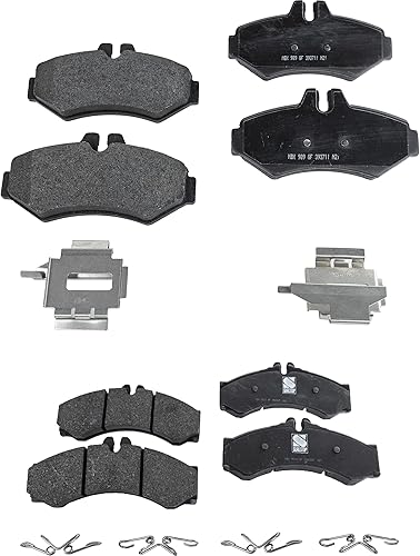 Garage-Pro Frente y trasero orgánico - delantero semimetálicas - Juego de pastillas de freno de disco trasero de repuesto para Dodge Sprinter 2500