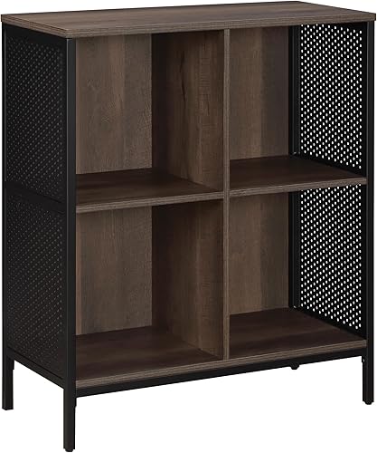 Miniatura 10 de OSP Home Furnishings Ace Librero Contemporáneo Moderno de Almacenamiento con Estantes, 2 Estantes, Acabado Ozark Ash Ceniza Ozark,Blanco,Roble de