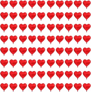 80 Pcs 5 inch Mini Red Heart Foil Balloon for Graduation Wedding Bridal Shower Anniversary Valentines Day Engagement Marriage Party Decorations Supplies