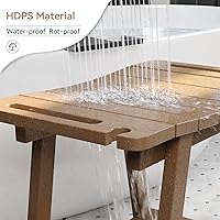 Vista 3 de LUE BONA HDPS - Taburete de ducha grande impermeable para ducha interior. Taburete de ducha con estante de almacenamiento y asa, asiento de ducha