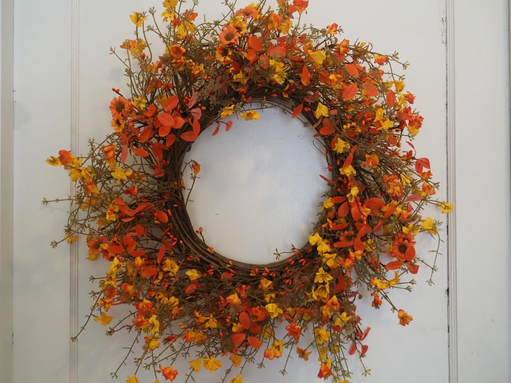 $7/mo - Finance J'FLORU Artificial Fall Wreath,22 Inch Fall Wreaths for ...