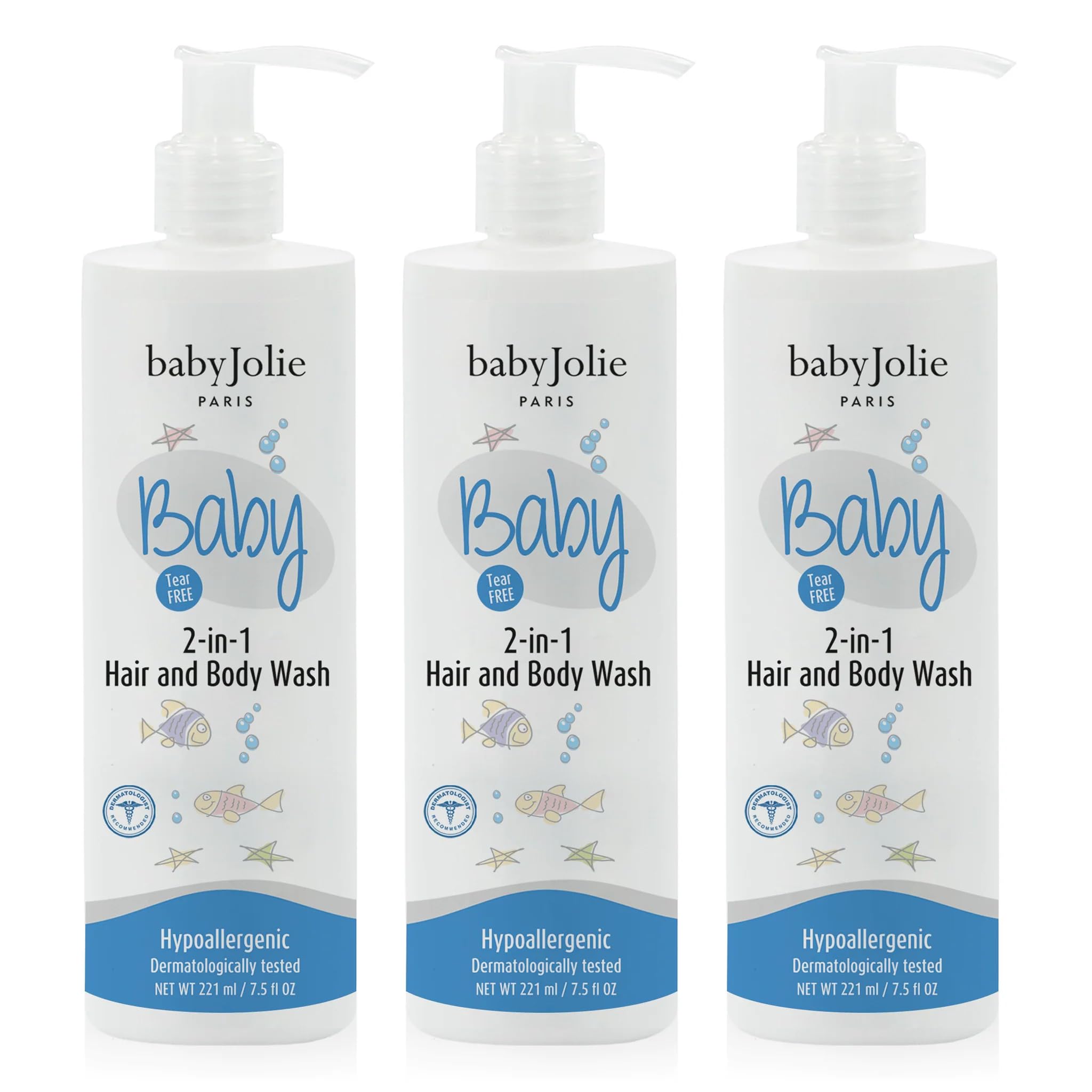 Baby Jolie Baby Body Wash, Kids Hair and Body Wash for Babies & Newborn 2-in-1, Shampoo + Soap | 7.5oz | 221ml | Pack of 3 (3)