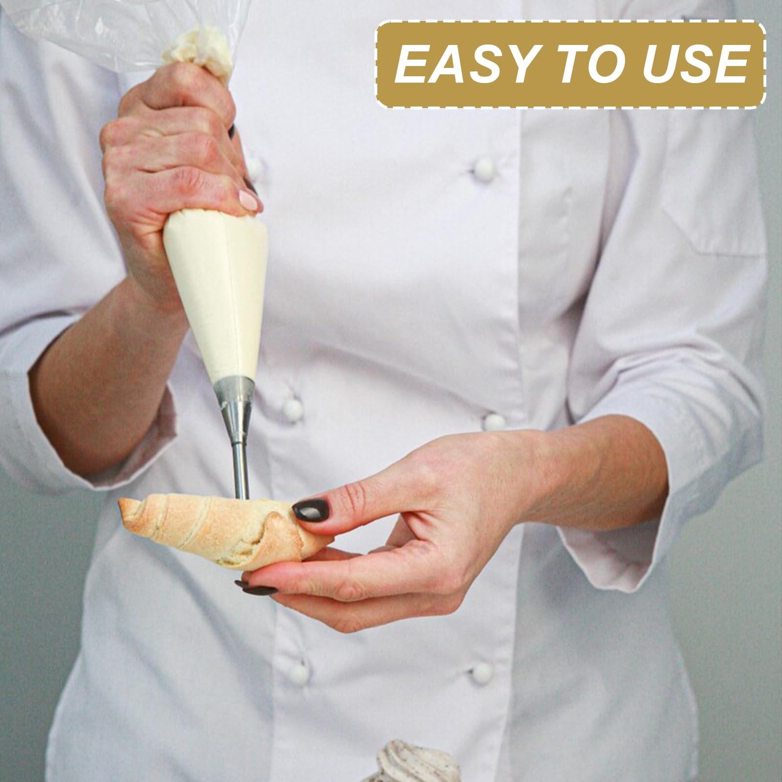 5-teiliges Spritztüllen Set Edelstahl - Für Marmelade & Sahne