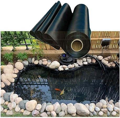 Image YQGOO Pond Liner 6.5x6.5ft, 9.8x16ft, 19.6x19.6ft Pond Skins Liner for Small Ponds, Fish Ponds, Streams Fountains and Garden Waterfall, Black HDPE 8 Mil Image YQGOO Pond Liner 6.5x6.5ft, 9.8x16ft, 19.6x19.6ft Pond Skins Liner for Small Ponds, Fish Ponds, Streams Fountains and Garden Waterfall, Black HDPE 8 Mil