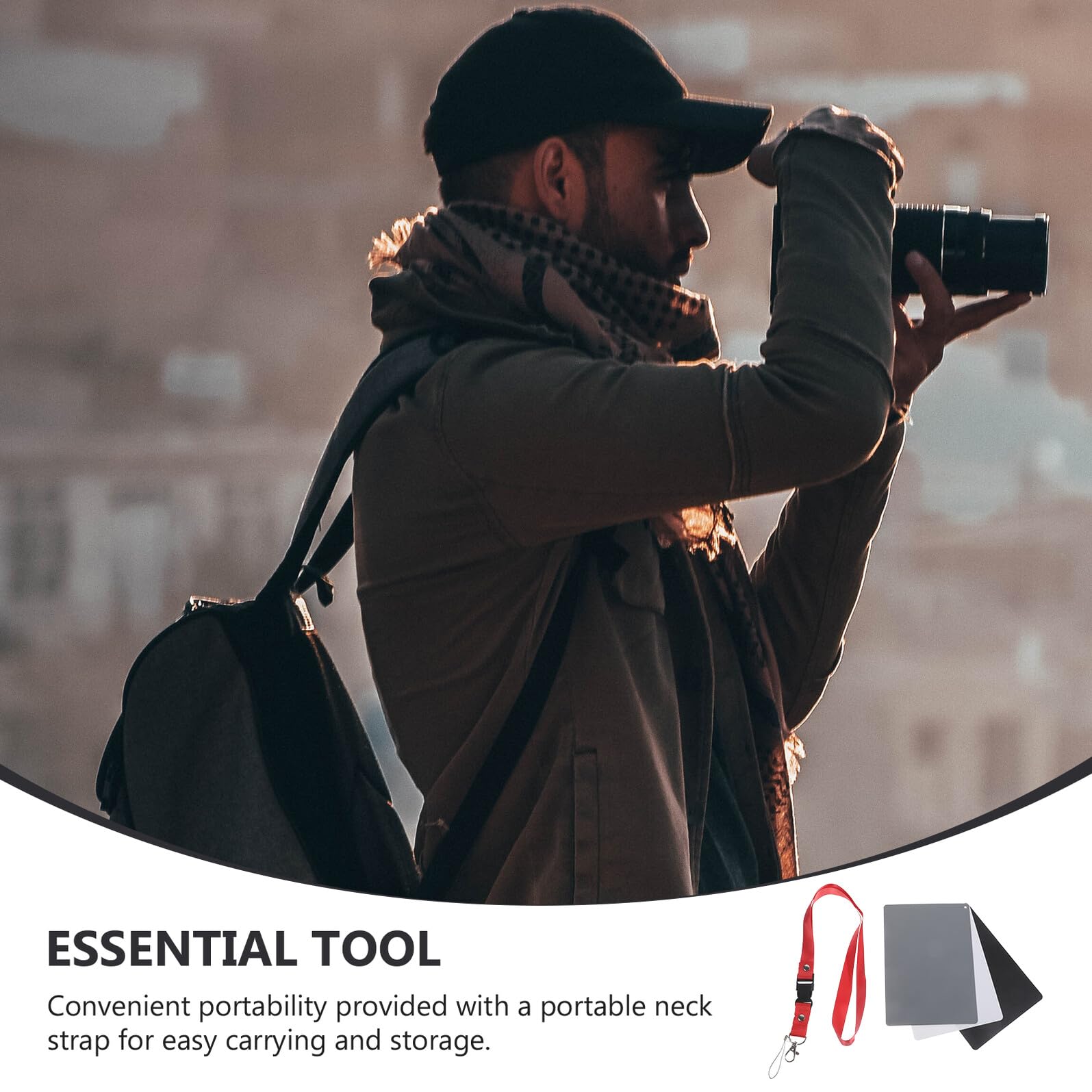 SOIMISS Portable Graukarte aus Kunststoff mit Riemen für Weißabgleich und Kalibrierung Geeignet für DSLR Digitalkameras und Professionelle Fotografen