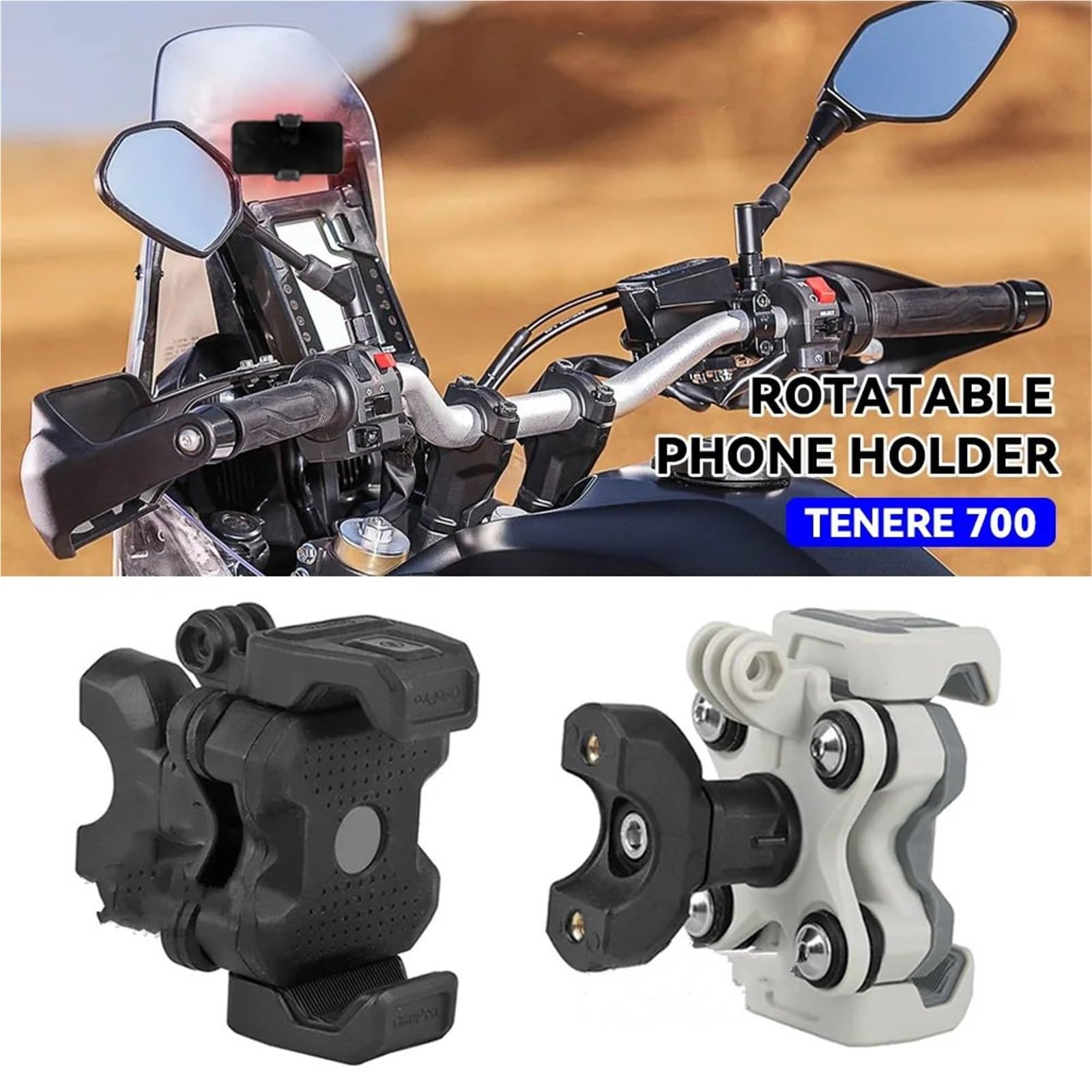 Uchwyt GPS Do TENERE 700 XT1200Z, obrotowy uchwyt Do telefon, 12 mm, 22 mm, amortyzacja wstrząsów, uchwyt nawigacji GPS Motocyklowy uchwyt nawigacyjny GPS