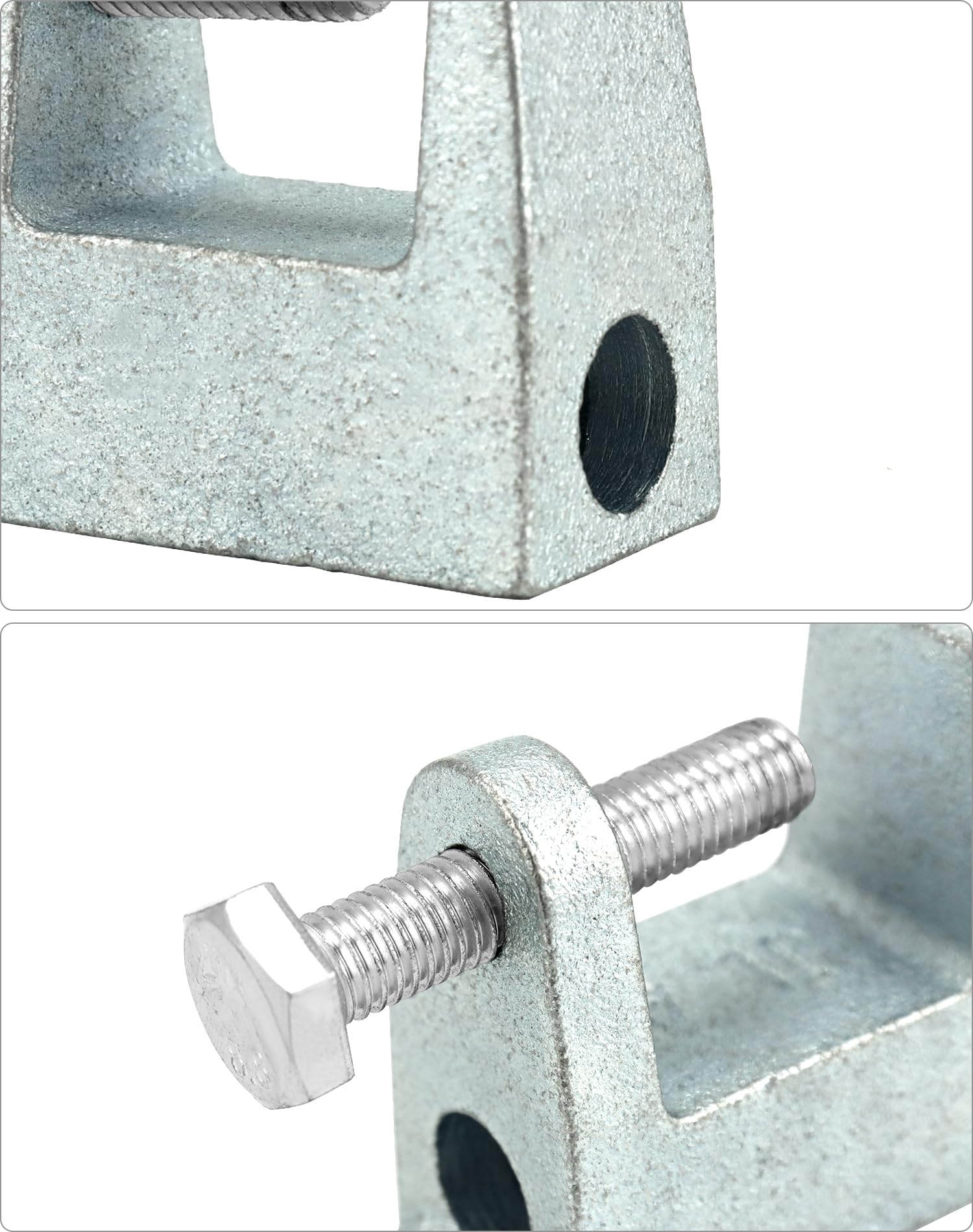 QWORK® 10 piezas soporte de abrazaderas para vigas, acero galvanizado, M12 (12 mm), para construcción de puentes, ingeniería de construcción