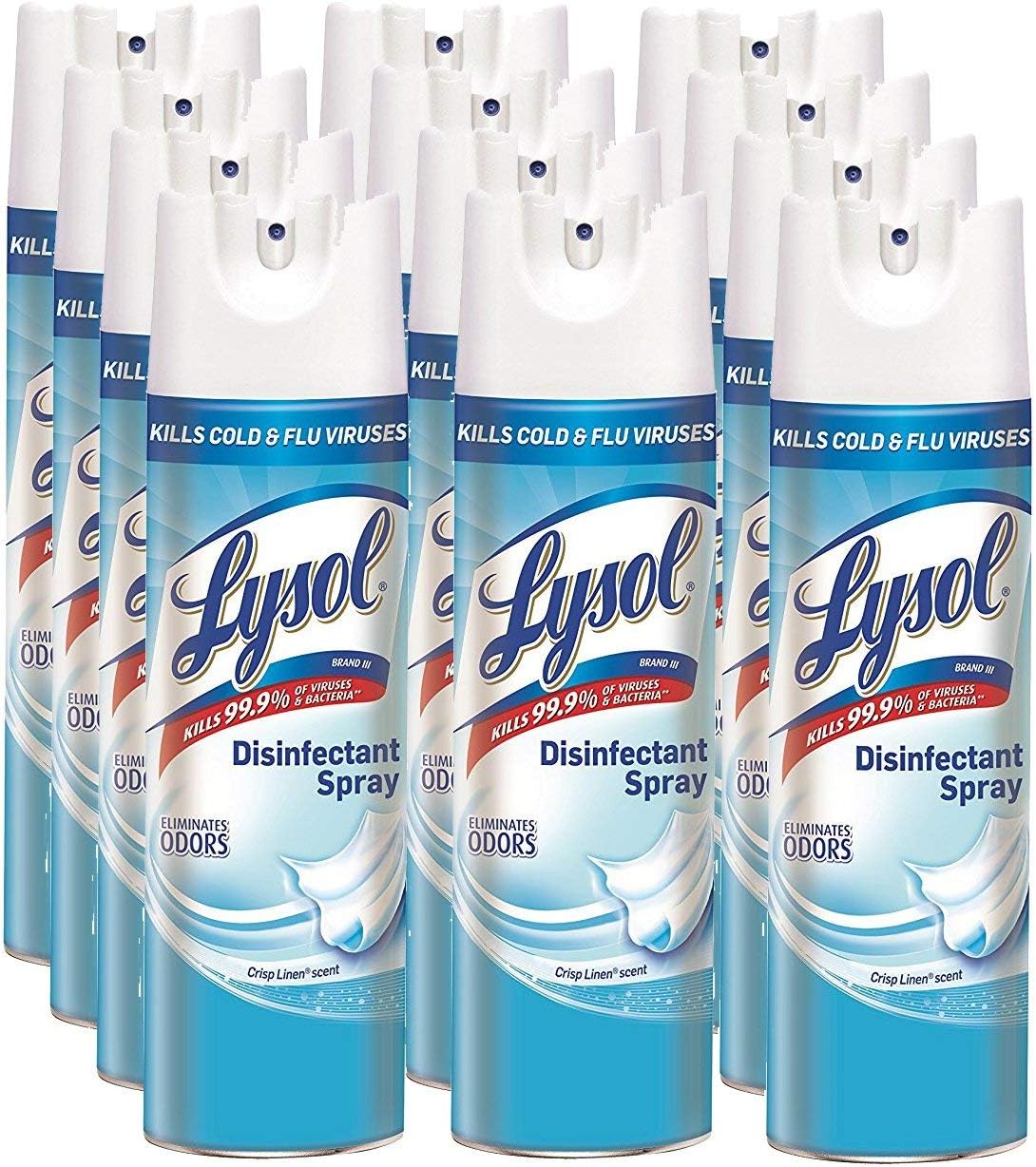 Lysol Disinfectant Spray, Crisp Linen, 228oz (12X19oz