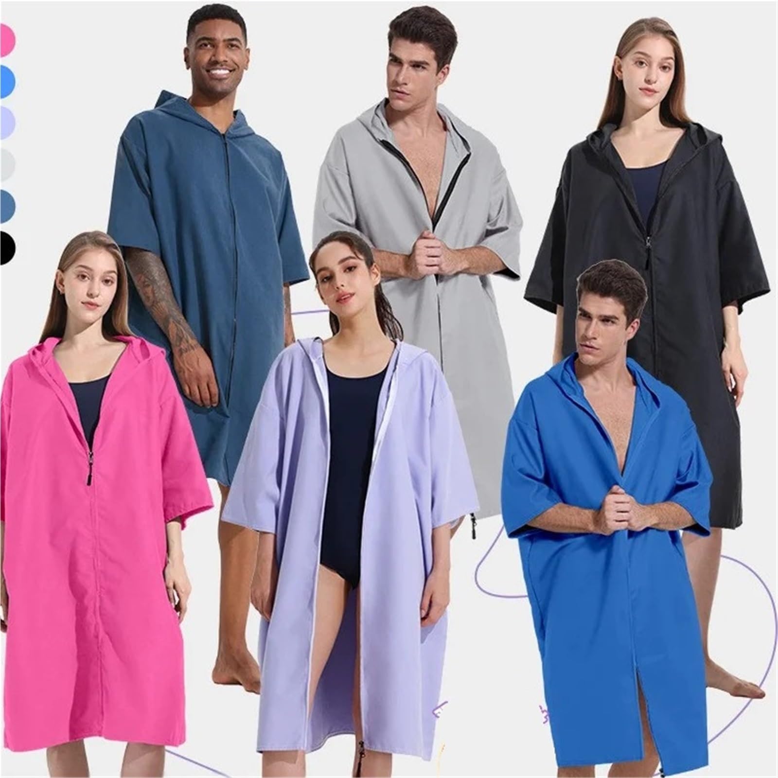 Poncho de Surf con Capucha Toalla Poncho de Microfibra con Capucha for Surf, Bata cambiante Absorbente Secado rápido for Adultos, Hombres y Mujeres, Playa, natación, Buceo, Traje baño(Color5)