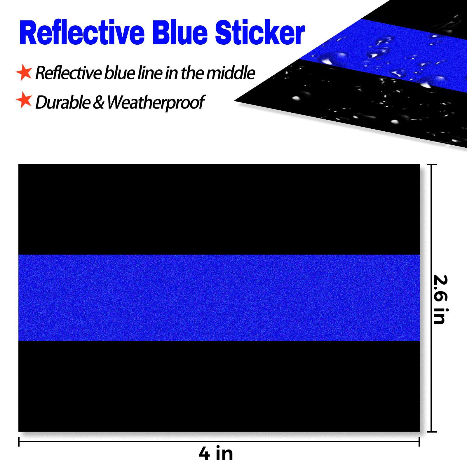 3x Reflective Thin Blue Line Sticker Decal Police Lives Matter Car Truck USA - Arsenal Productions - Spectacles à Brest - Foto 7