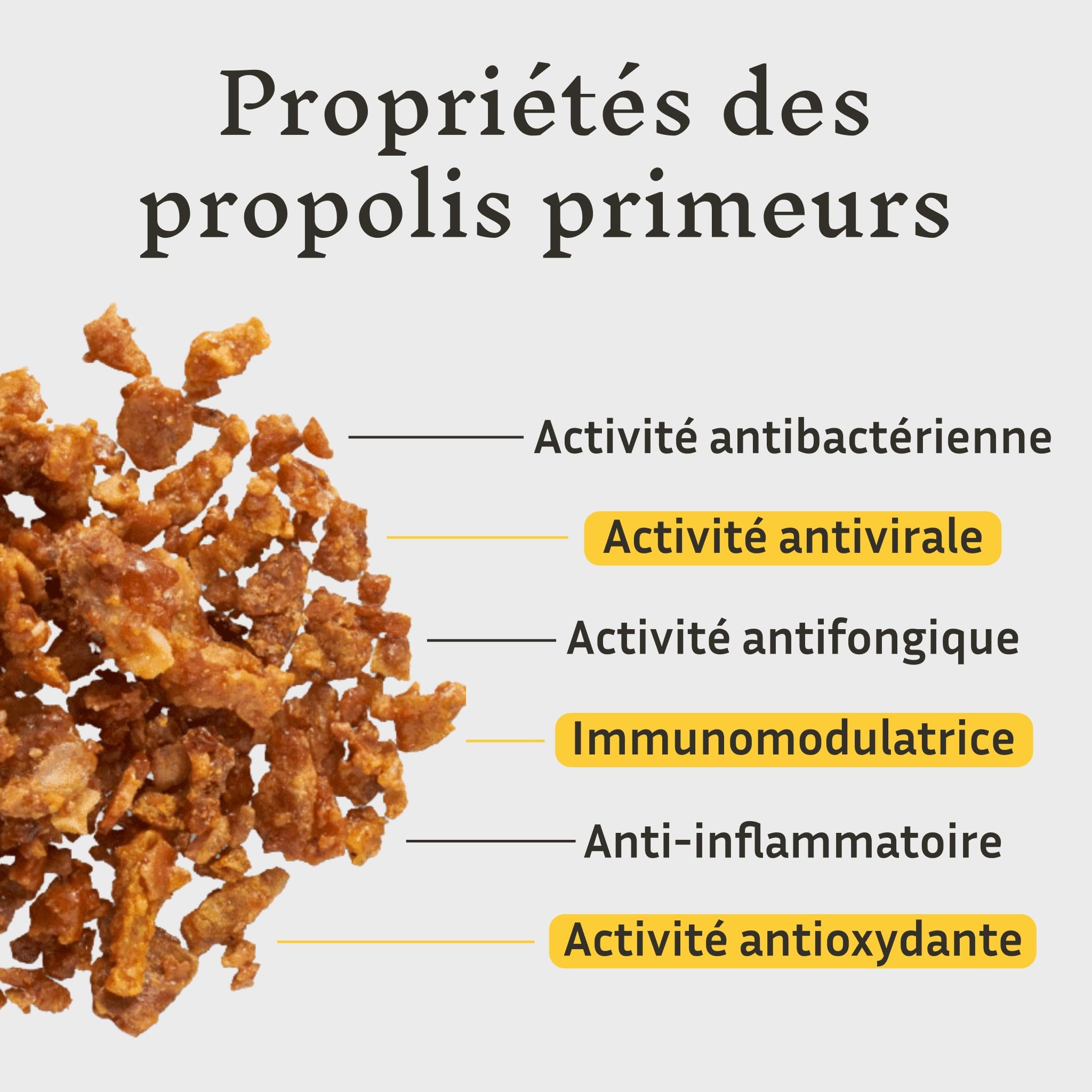 Teinture mère de propolis BIO, Défense Immunitaire & gorge irritée, Cure de 20 jours, 20 Actidoses, 95 mg Polyphénols par Dose, 100% naturel, Fabriquée en France, POLLENERGIE.