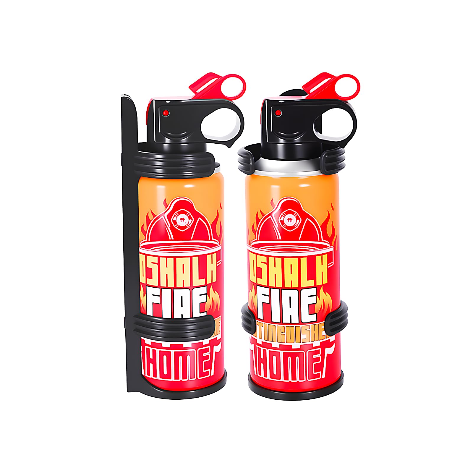 2PCS Mini Fire Extinguishers for Vehicle & Home & Kitchen- Small Portable Car Fire Extinguisher Kit with Brackets - Stay Safe Emergency Suppression for Motorcycle & RV & Kitchen
