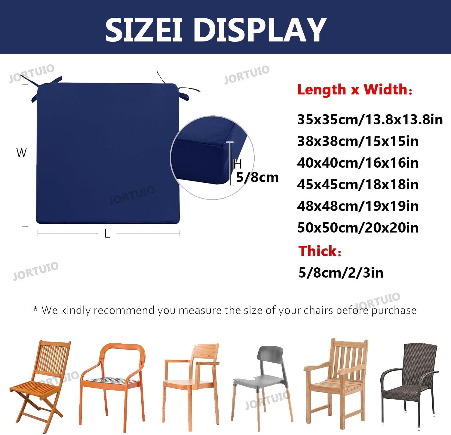 1/2/4 Piezas Cojin para Sillas Cuadrado 40x40/45x45 /50x50cm, Cojines Acolchado para Silla De Exterior Terraza,Impermeable Cojín De Asiento Suave para Jardin Patio(Gris Claro,45x45x5cm4pcs)