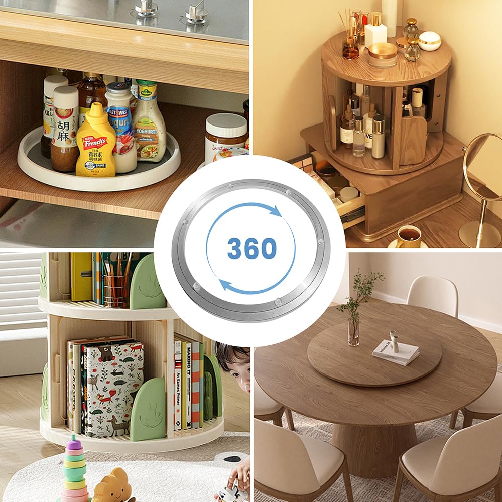 Lazy Susan Turntable for Cabinet,14 Inch Metal Lazy Susan Hardware, Aluminum Bearing Rotating Turntable Bearing Swivel Plate for Dining-Table