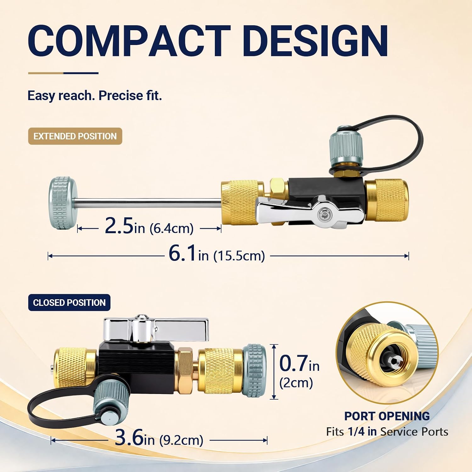 HVAC Valve Core Removal Tool 1/4" Mega Flow Valve Core Remover Compatible with Schrader R410A R22 R32 Air Conditioning Refrigeration System Rated Vacuum up to 20 Micrometers
