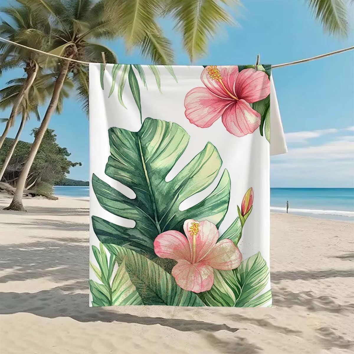 Toalla de Playa Grande 220x100cm/35x70cm, Juego de 2 Toalla Microfibra XXL de Antiarena, Toallas Playa Suave Ligera, Absorbente Secado Rápido, Beach Towel Viaje, Regalo Mujer Hombre (Sencillez) H-91