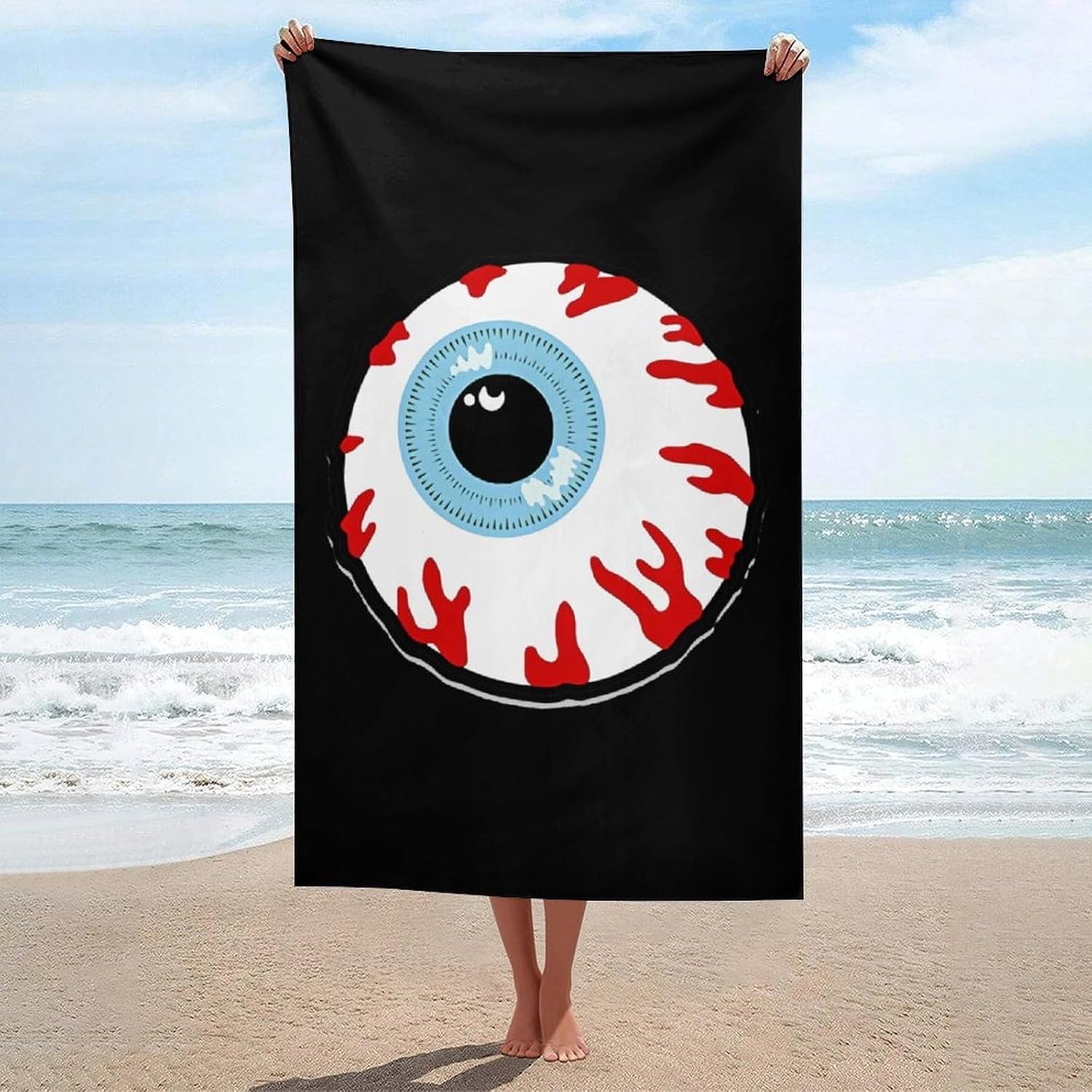 Bloodshot Eyeball Beach Towel Oversized Pool Bath Towels for Bathroom Lightweight Travel 130x80cm