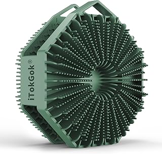 iTokGok® Premium 2-in-1 Silver-Infused Silicone Body Scrubber for Men, Double-Sided Design Body Brush Silicone Body Scrubber Exfoliating Body Brushes for All Skin, Lathers Well