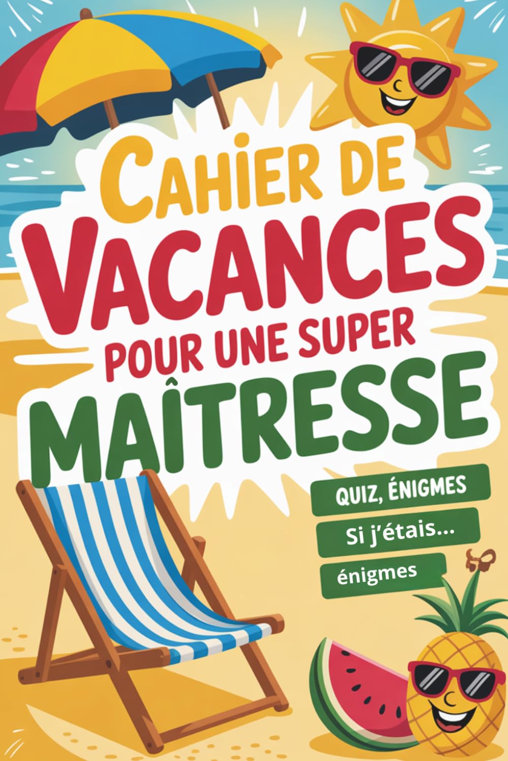 Cahier de vacances Maitresse: Un mélange de jeux variés et de coloriages anti-stress , Idée cadeau de fin d'année original