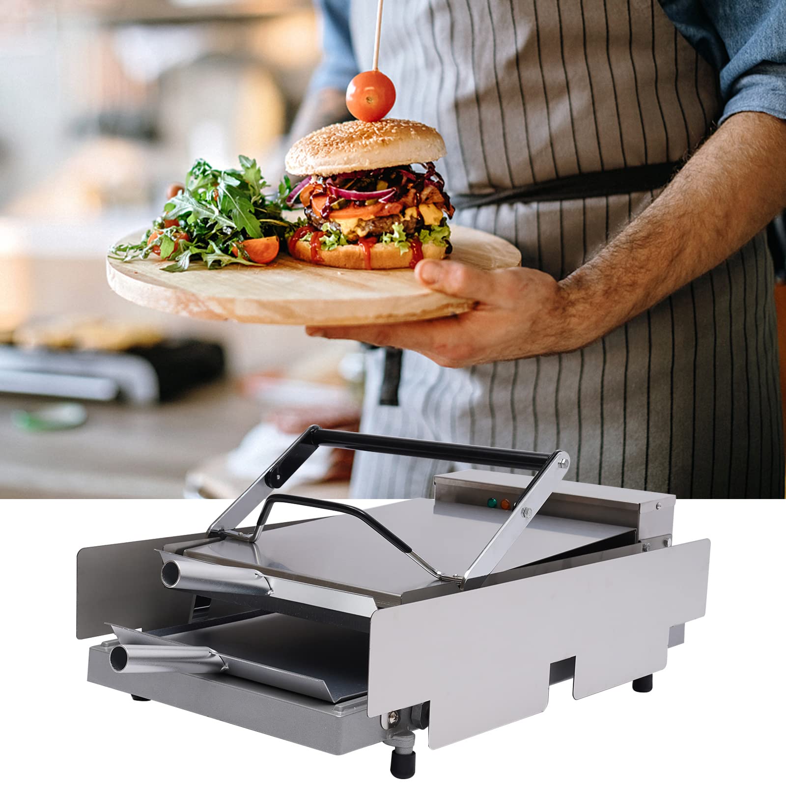 Hamburger Maker | Hamburger Machine | Acero inoxidable | Control preciso de tiempo y temperatura | 2000 W de potencia Prensa para hamburguesas
