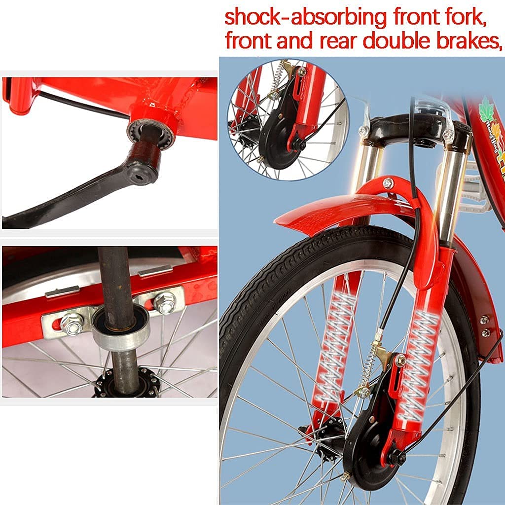 Tricicli di carico per adulti, biciclette da croc, tricicli per adulti, biciclette a 3 ruote per adulti, biciclette a tre ruote con cestino per la spesa, sedile confortevole per anziani