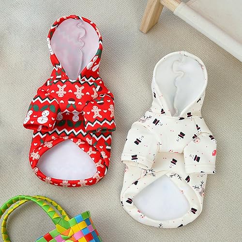 Miniatura 3 de Sudadera de Navidad con capucha para perro, pijamas para cachorros, suéteres para gatos, overoles para perro, chaqueta para perro, abrigo, trajes de