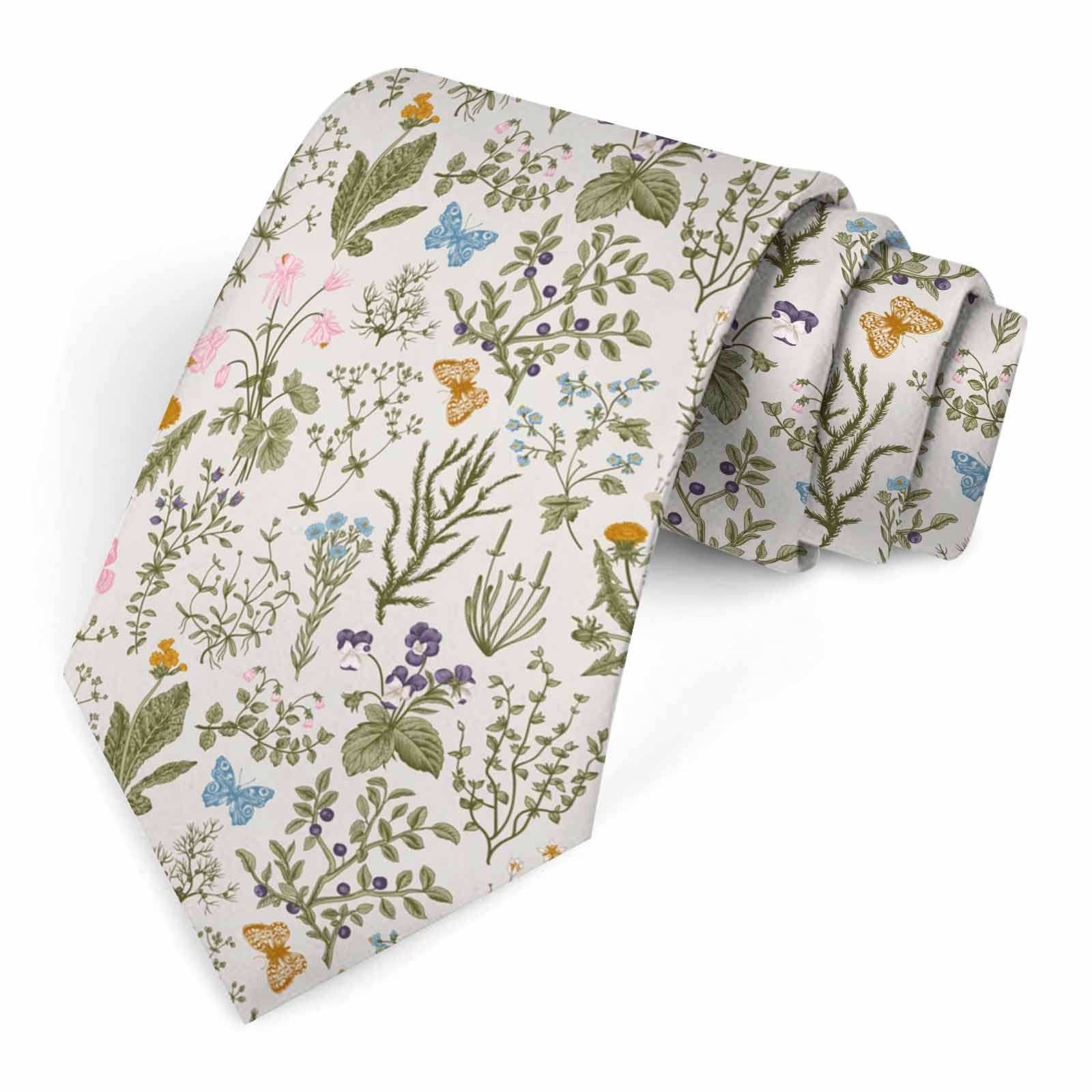 Muntayson Green Yellow Blue Floral Mens Tie Men's Necktie Ties for Mens Daily Wedding Party Business