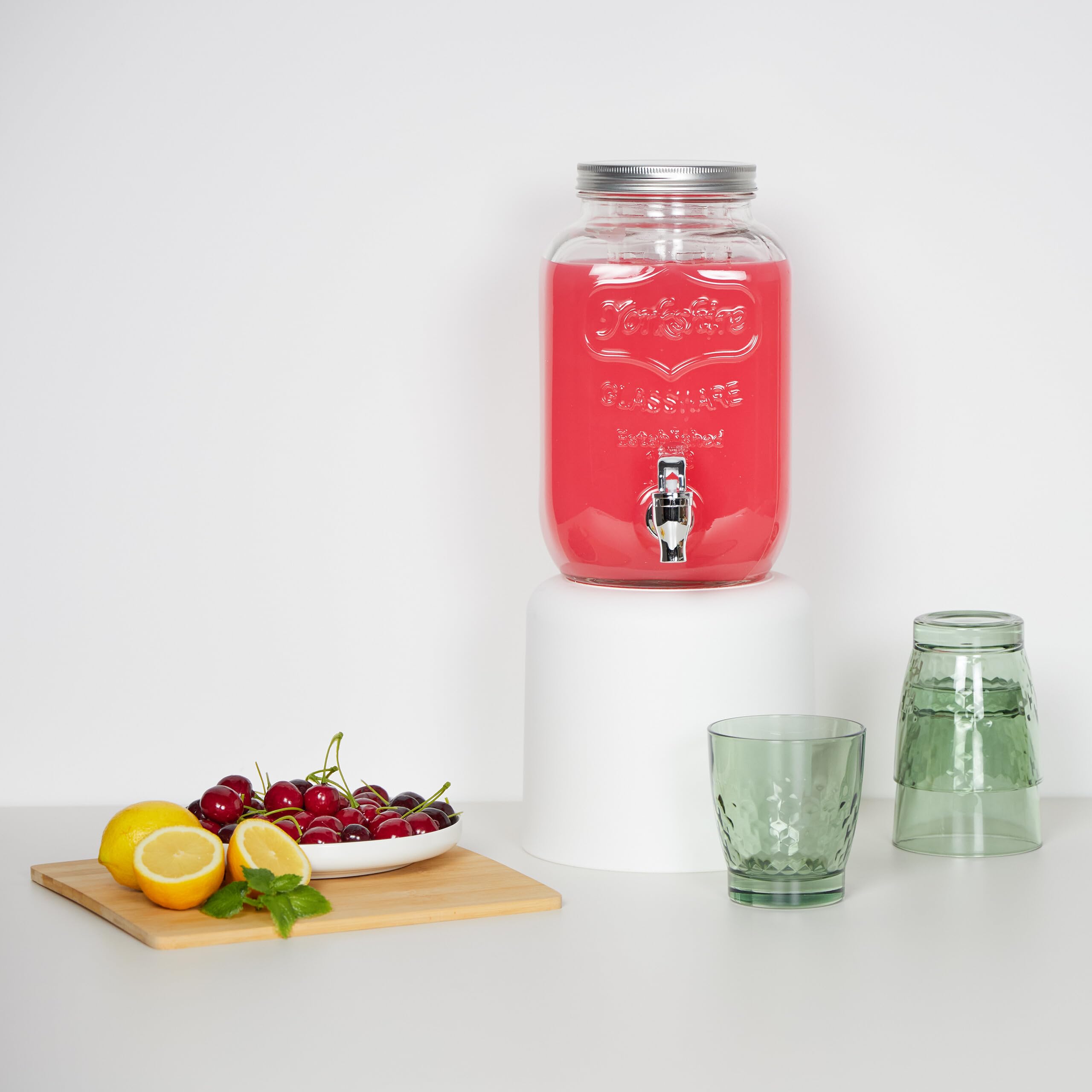 Relaxdays Drinks Dispenser With Stand, 2 Jars, 4 Litres Each, With Tap