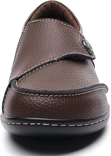 Miniatura 7 de Geoeleph - Mocasines de cuero para mujer, cómodos, planos, para caminar, con cordones, informales