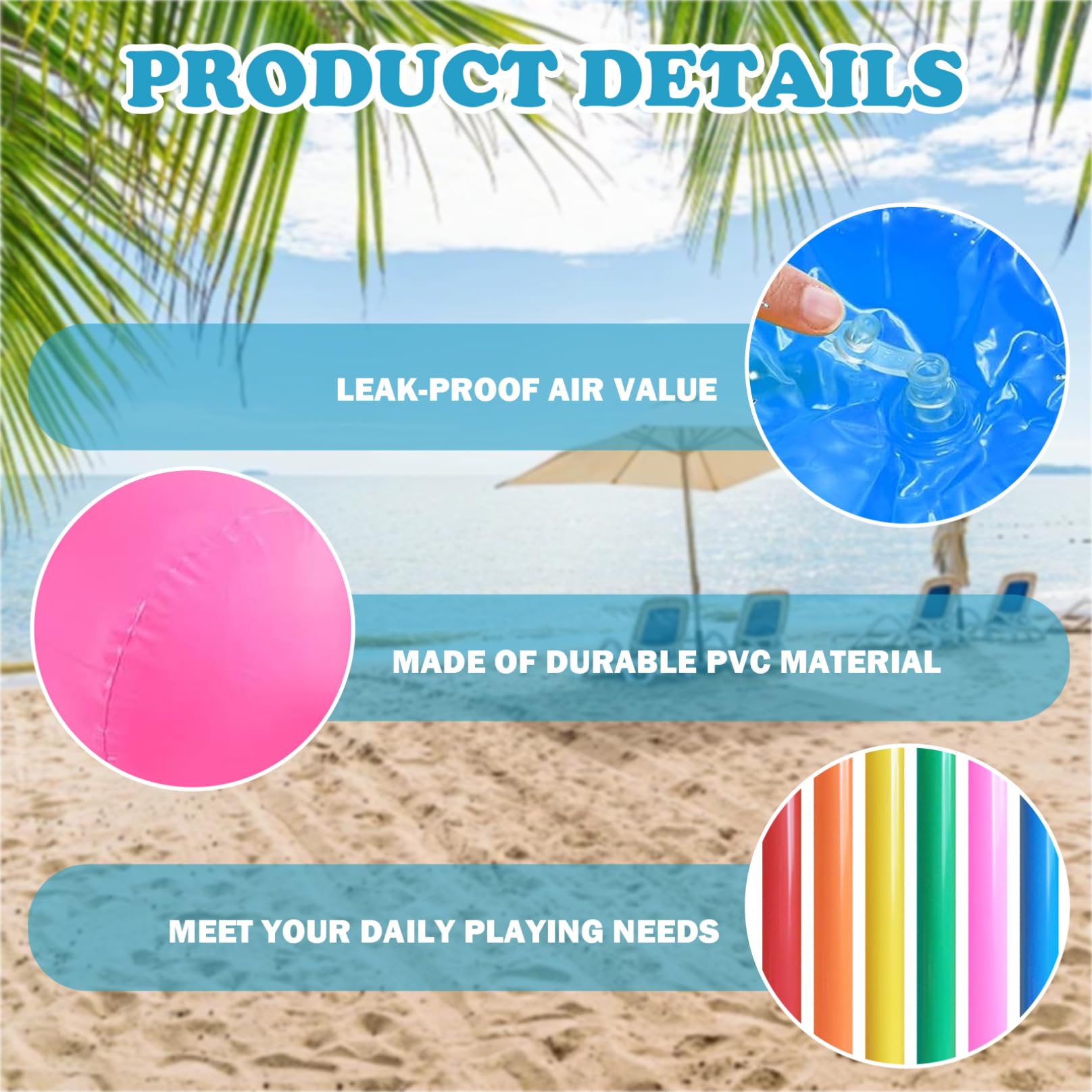 Noodle Piscina Gonfiabile, Piscina da 6 Pezzi Pols PVC Blow Up Noodles da Nuoto 41.3 '' Piscina Grande Piscina Bulk Piscina Galleggiante Giocatto di Acqua Giocattolo Giocattolo