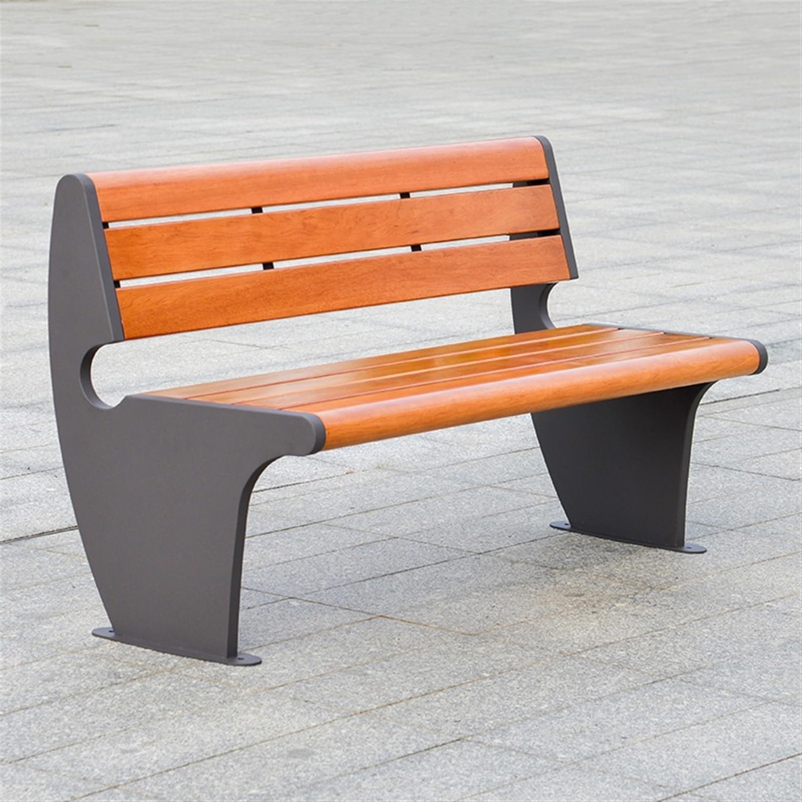 SDdPulse Sedie da portico, panca da giardino con schienale, robusta struttura in metallo e sedili in legno massello, sedie moderne per il tempo libero all'aperto per giardino, cortile, backya