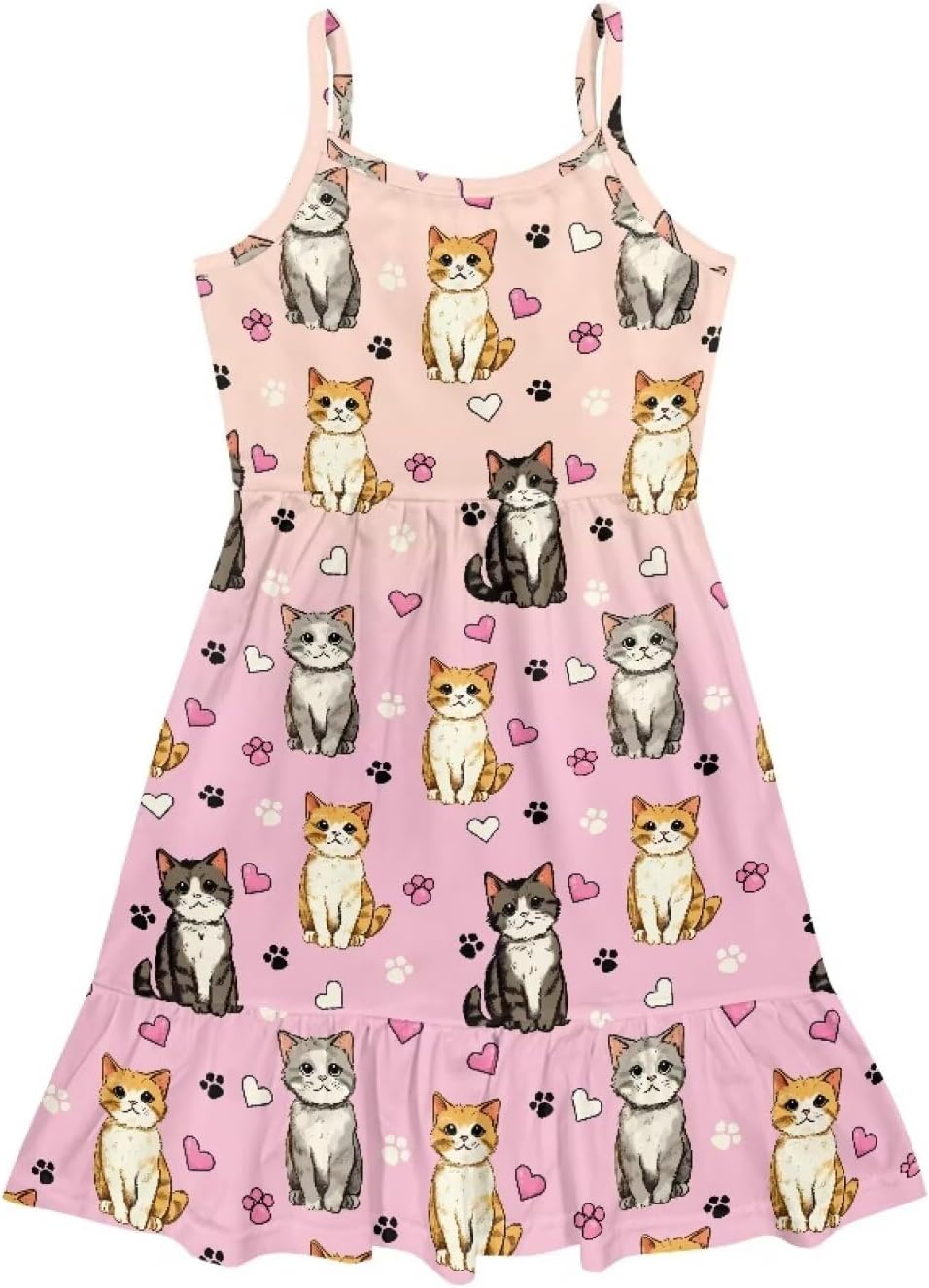 Kids Spaghetti Strap Dresses for Girls 3-14 Year Olds Summer Beach Birthday Party Dress - Image 4