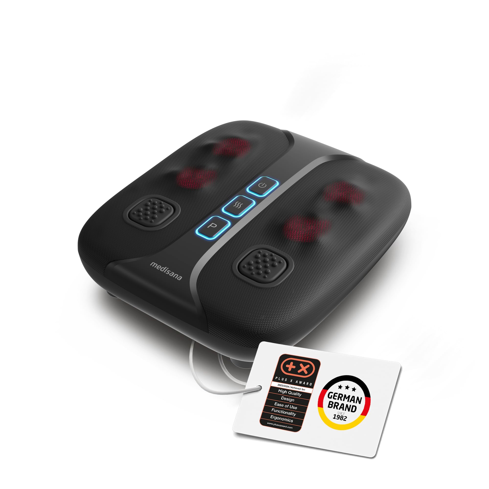 medisana LM 100 Bein- und Fußmassagegerät, Shiatsu-Massagegerät | Fußmassage mit Wärmefunktion zur Entspannung, Massage mit 2 Vibrationsplatten für Lymphfluss und Durchblutung, elektrisch