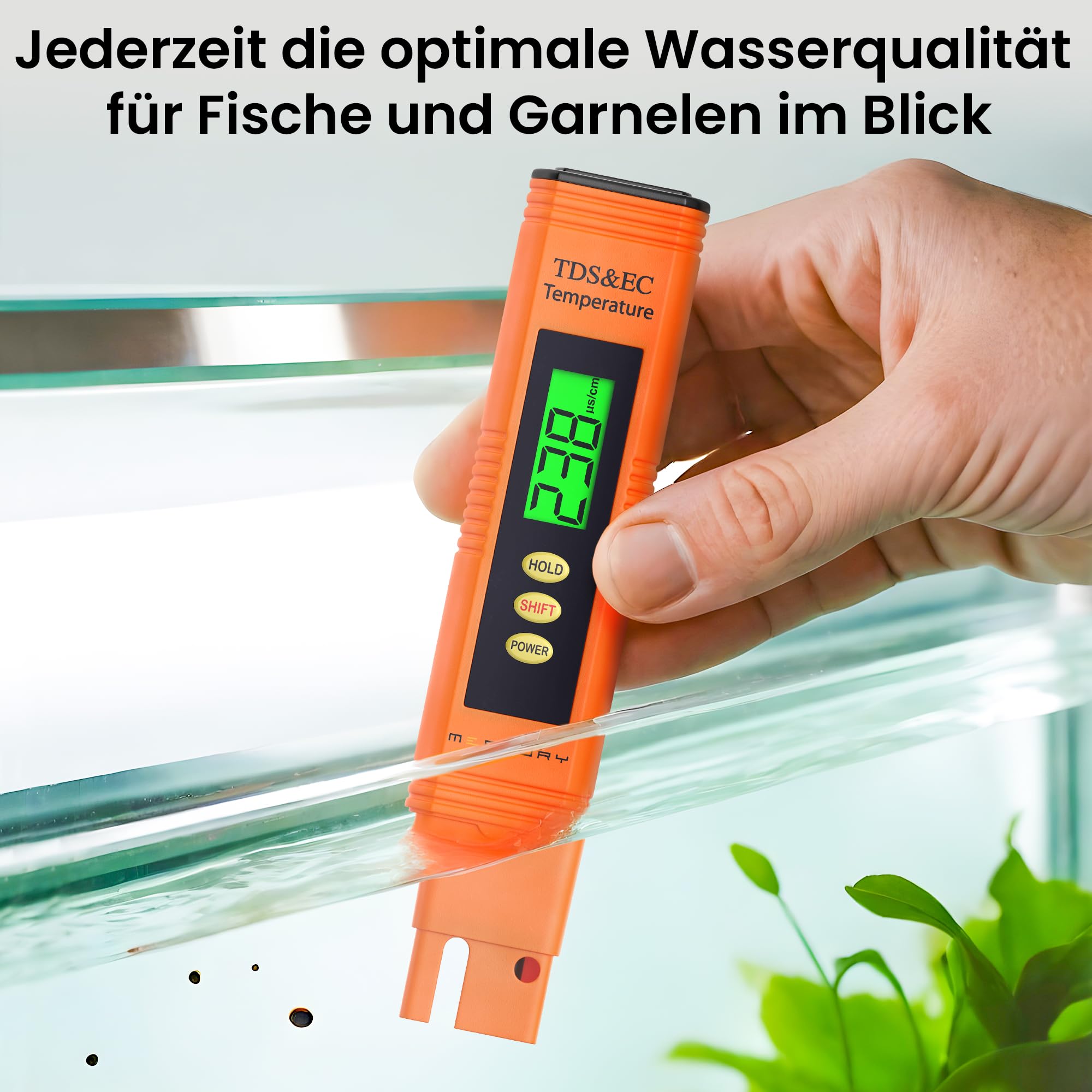 Measury Mikrosiemens Messgerät und PPM Messgerät Wasser, Wassertester Trinkwasser, TDS Messgerät für Trinkwasser, EC Messgerät, Leitwertmessgerät Aquarium - Leitfähigkeitsmessgerät Wasser Tester