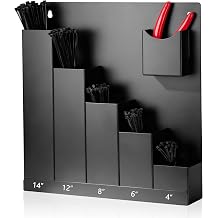 Cable Tie Holder with Cutter Pliers & 250 Zip Ties Wall Mount Zip Tie Storage Rack Organizer for Garage Tool Rooms Workshop