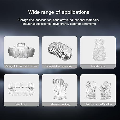 Miniatura 6 de Resina de impresión 3D ultratransparente, alta transparencia, bajo amarilleo, resina fotopolimérica de 385-405 nm para gafas, auriculares y