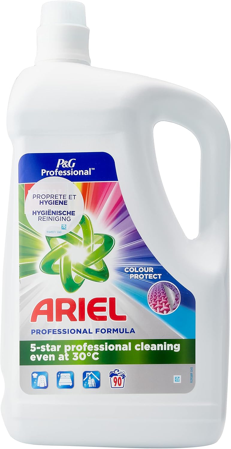 Ariel Détergent liquide Professional Couleur, 4,95L 90 lavages