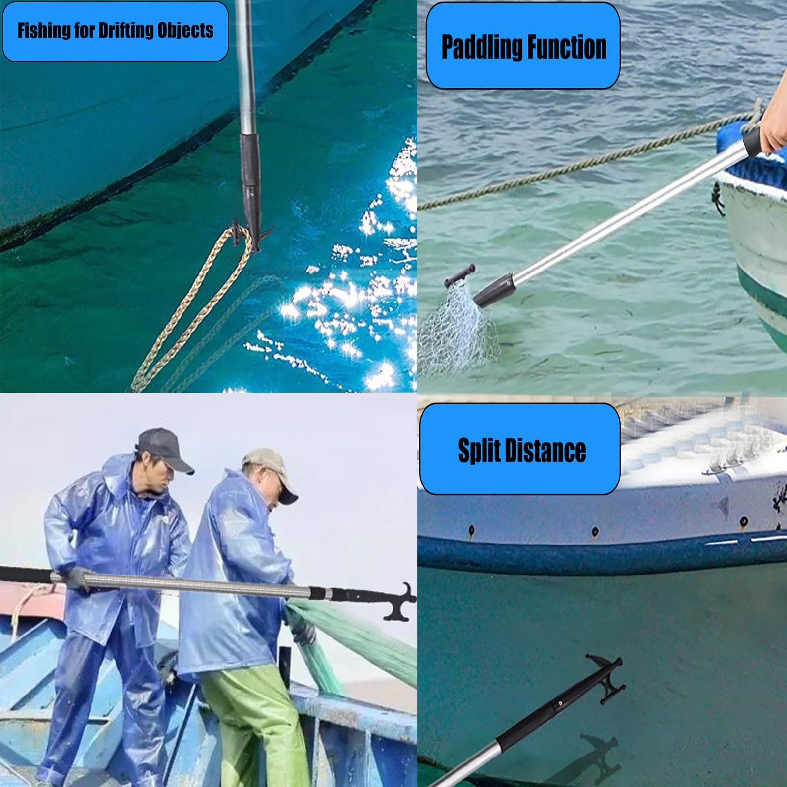 Gancio per imbarcazioni, Ganci for Barche for attracco con aste di prolunga telescopiche