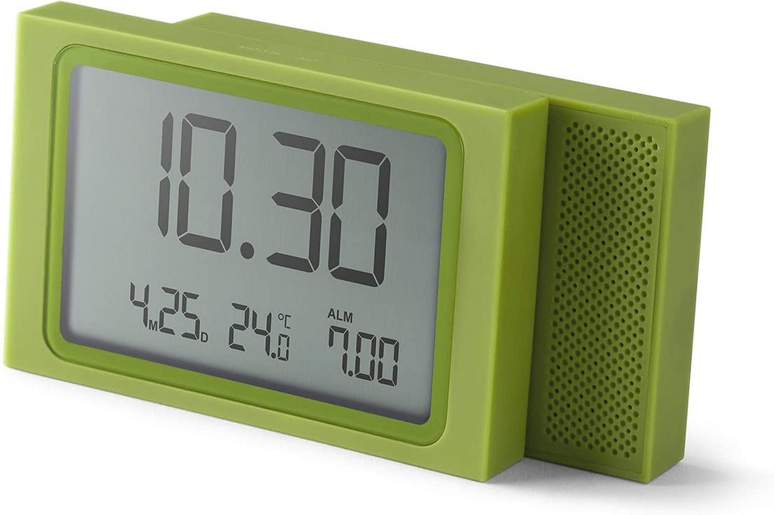 Lexon Slide Clock Alarm Clock Plastic/ABS Eraser 8.5 x 2.2 x 5.5 cm, Mastic-weiß, 8,4 x 5,3 x 2,3 cm